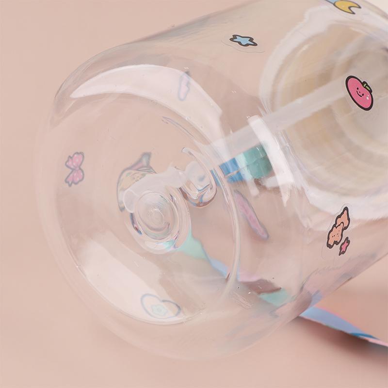 1 Piece 600Ml High-Value Fall-Proof Straw Cup Kawaii Summer Children'S Water Cup Boys And Girls Go To School Baby Kettle