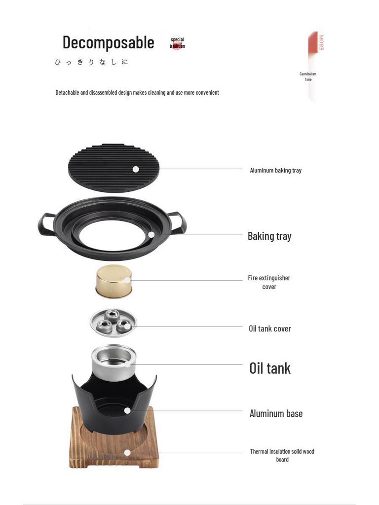 Zibo Portable Charcoal BBQ: Mini Japanese Alcohol Stove for Indoor/Outdoor Use