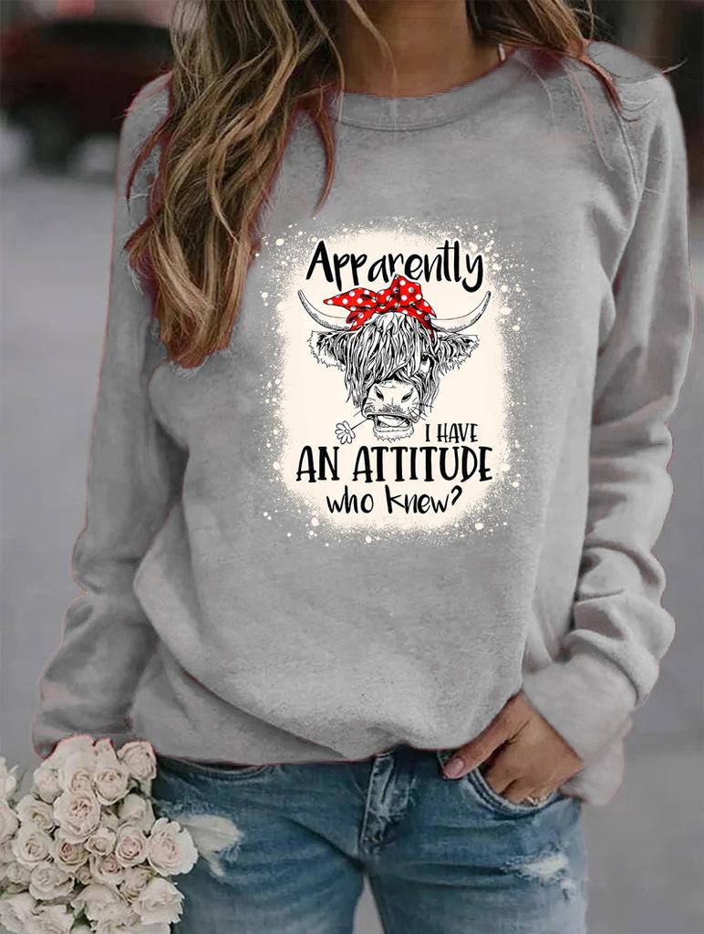 Women's Stylish Round Neck Long Sleeve Sweatshirt with Various Popular Patterns for Winter