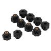 10pcs Universal Black Color Plastic Round Shape Knob Handle M6*25 for Machine Tool