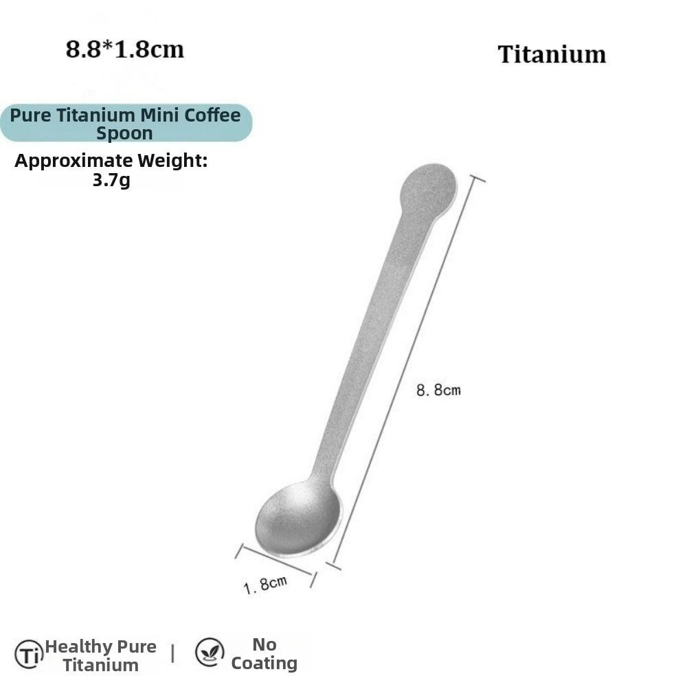 Titanium/ Stainless Steel Coffee Tea Stirring Spoon Mini Portable Mixing Spoon Long Handle Ice Cream Dessert Spoons