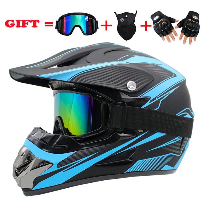 Эксклюзивные мотоциклетные шлемы Cross Border Внедорожные шлемы Мужские четырехсезонные внедорожные шлемы Полные шлемы Ветрозащитные очки Защитные щитки Перчатки S кислотные зеленого