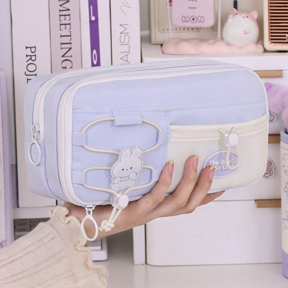 Flip Style Student Pencil Case Multi-layer Gel Pen Organizer Cute Pencil Pouch  School Supplies