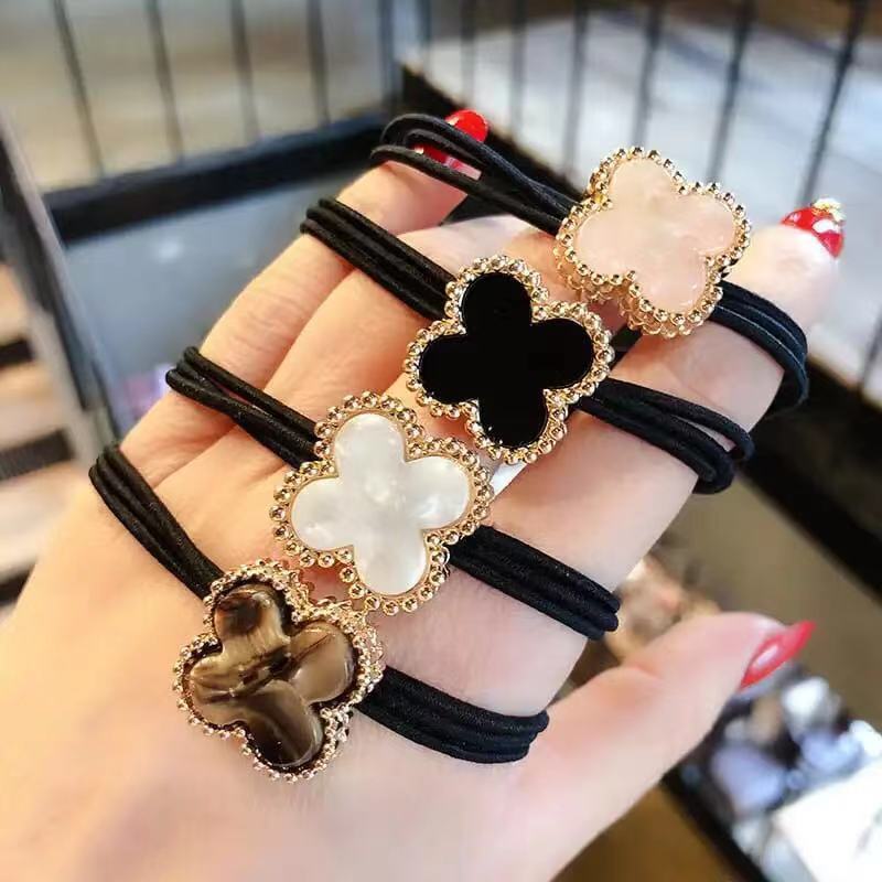 Flowers Hair Rubber Bands Corduroy Headdress Ponytail Ties Pony Tail Holder for Women