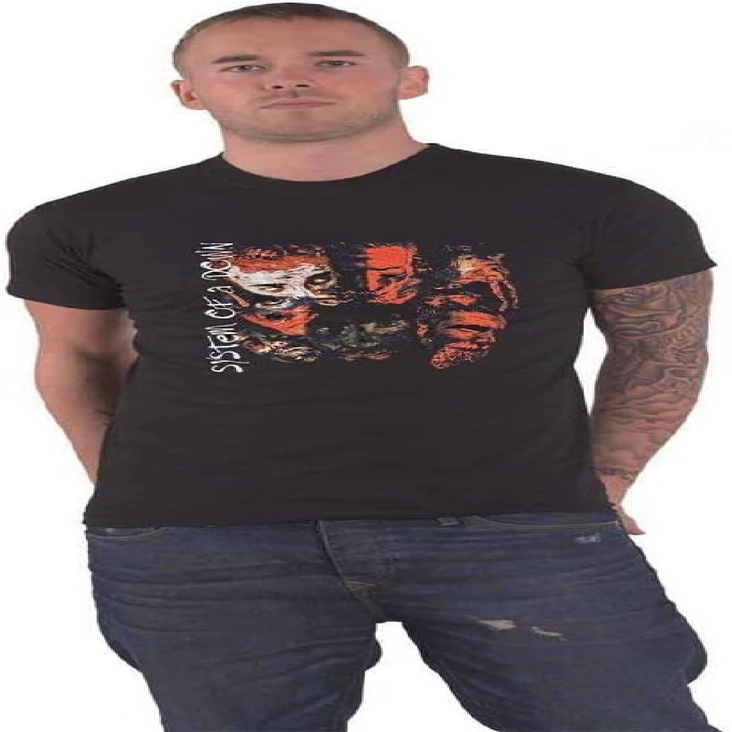 

System of A Down T Shirt Painted Faces Band Logo Official Mens Black Size XL XXXXXL