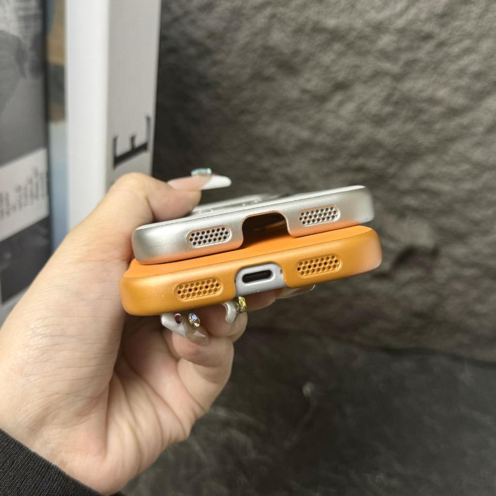 iPhone 13–17 Pro Max Magnetic Rotating Stand Frameless Protective Case