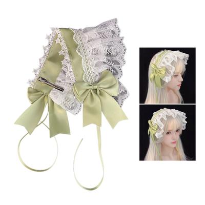 Lolita Stirnband Verstellbares Haarband Rüschenspitze und Schleife Kopfschmuck Schmuck für Cosplay und Punk-Stil Liebhaber