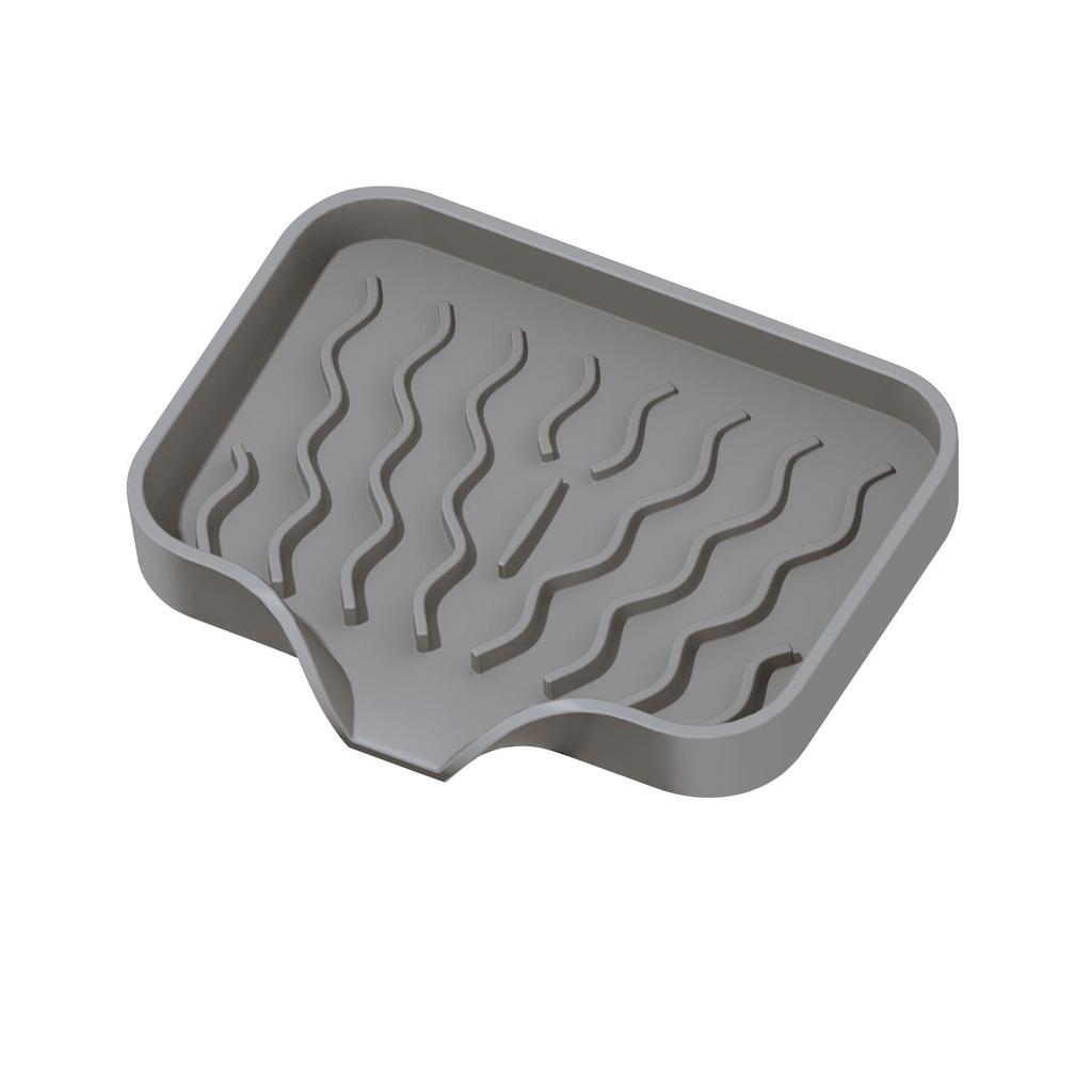 Wavy Pattern Silicone No-Drill Soap Dish & Drain Mat Rack