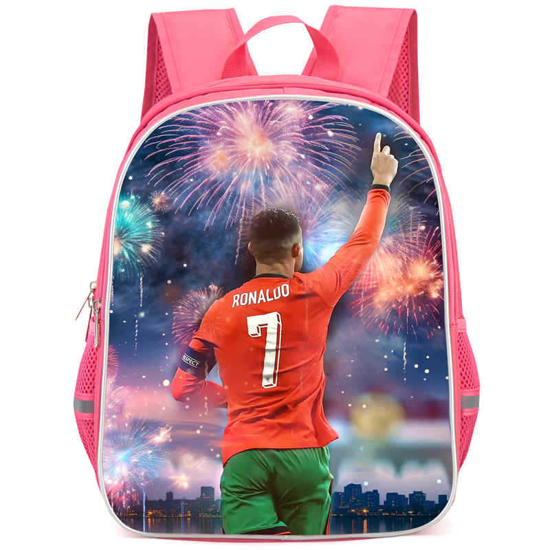 Cr7 Rucksack Hochauflösender Druck Große Kapazität Multifunktion Reißverschluss Oxford Rückenschutz Leichter Rucksack
