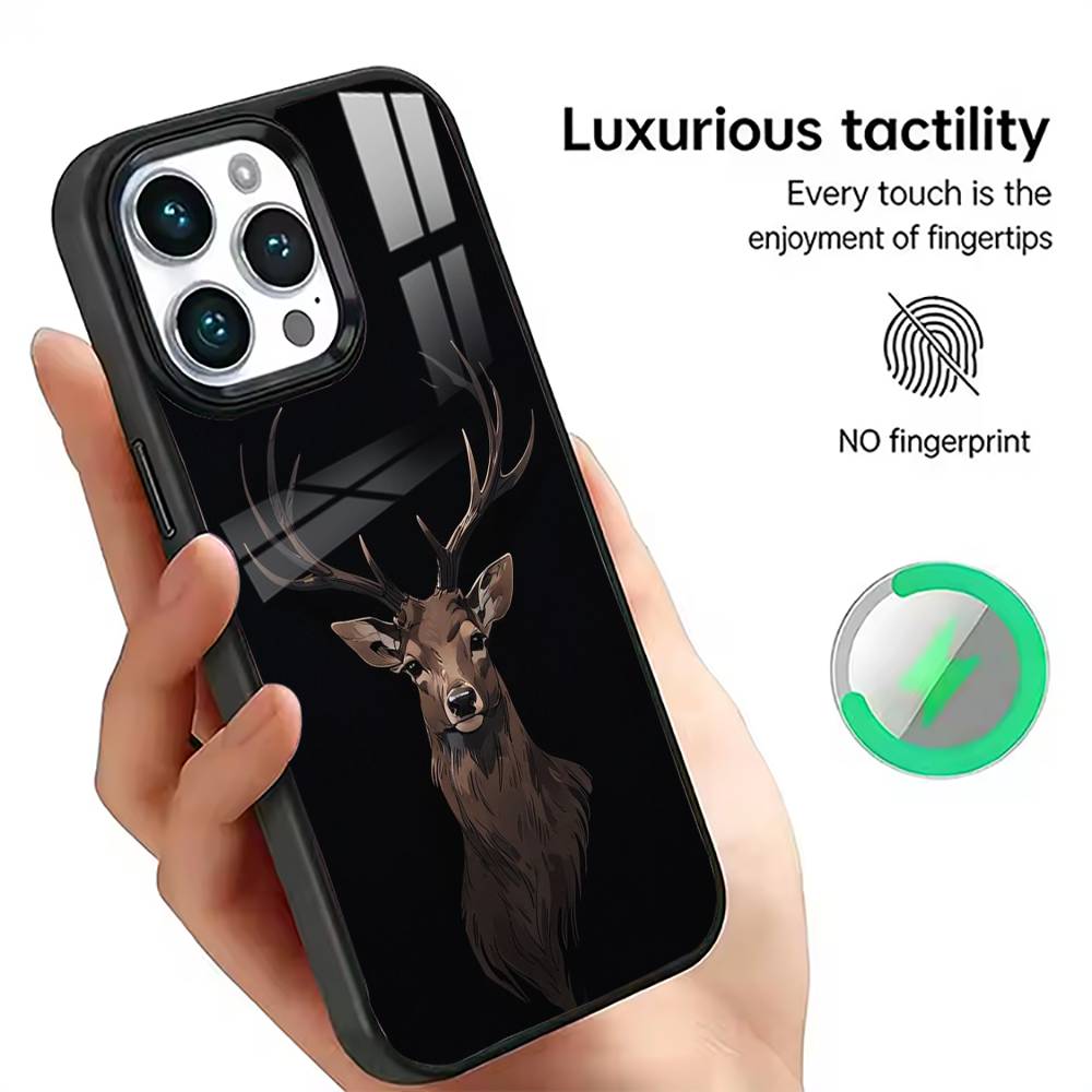 

Geometric Deer Animal Aesthetic Phone Case For iPhone17,16,15,14,13,12,11 Plus,Pro Magnetic For Magsafe Wireless Charging iPhone17Pro