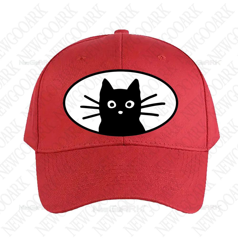 Black Cat Face Cap Women Unisex Peaked Hat Fashion Casual Adjustable Printed Baseball Caps Trucker Cap Adult Outdoors