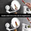 Foldable Wall-Mounted Suction Cup Makeup Mirror, Rotatable & Punch-Free for Student Dorms