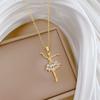 Ballet Dance Full Diamond Light Luxury Temperament Gorgeous Full Diamond Necklace Female Versatile Clavicle Chain Titanium Steel Chain