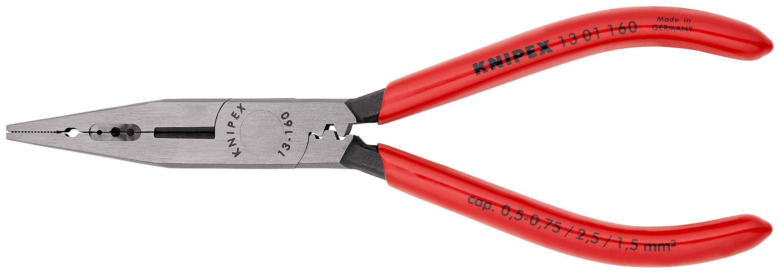 

KNIPEX Electrician s Pliers with Plastic Handle, 160mm, Blister Pack, 1301-160SB