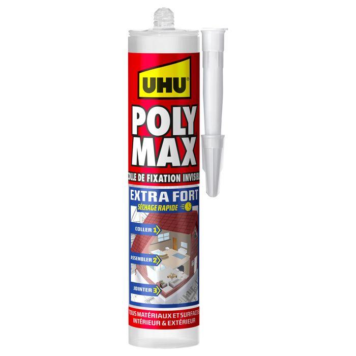 UHU Polymax Extra Fort Invisible- Mastic/colle MSP Pour Coller, Assembler Et Jointer, Séchage Rapide, Sans Solvants, Transparent, C
