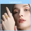 Vintage Copper Beautiful Gold Plated Bead Ring For Women Adjustable Fashion Statement Piece