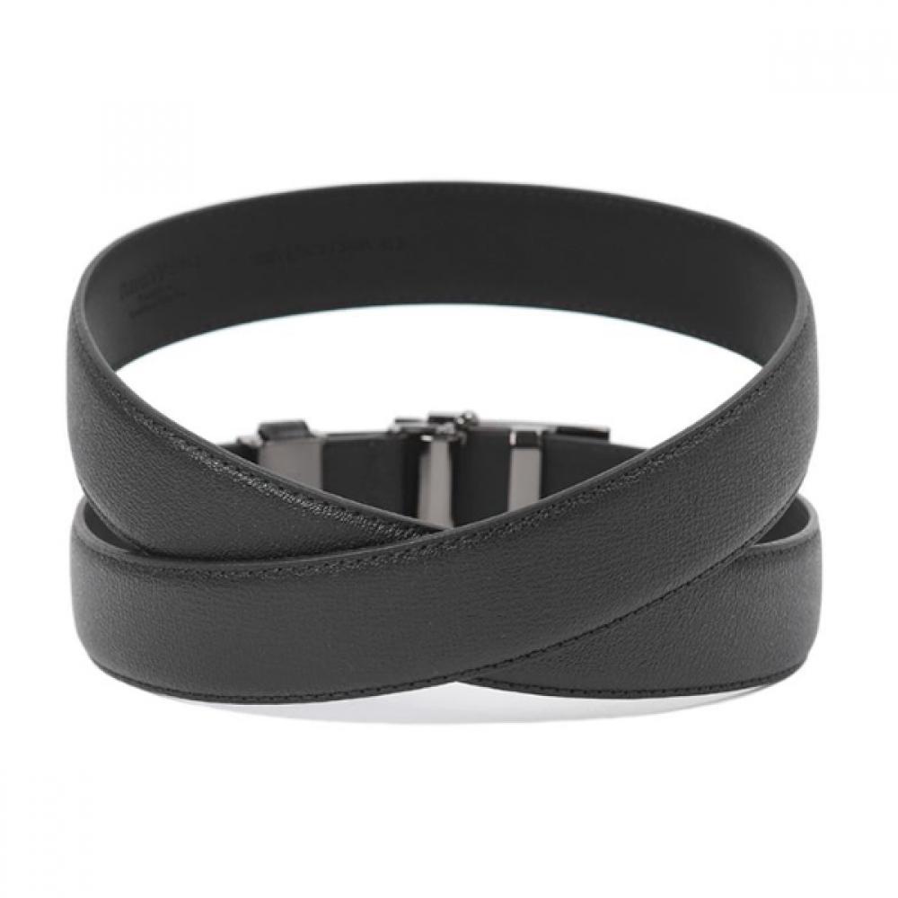 Daks Black Glossy Check Pattern Automatic Belt Bmg1acb1109k1