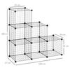 Metal Cube Shelf, Adjustable Cube Cabinet for Clothes, Books, Toys, Flexible, 109L x 37W x 109H cm, Black