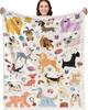 Süße Hundeprint-Decke für Kinderzimmer, Schlafzimmer, Heimdeko, Geschenk für Tierliebhaber, Gemütliche Herbst-Frühlings-Decke