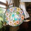 2D Flat Stained Glass Floral Window Decoration Colored Glass Plate, Charming Spring Summer Sun Catcher Home Livingroom Garden Decor, Unique Holiday