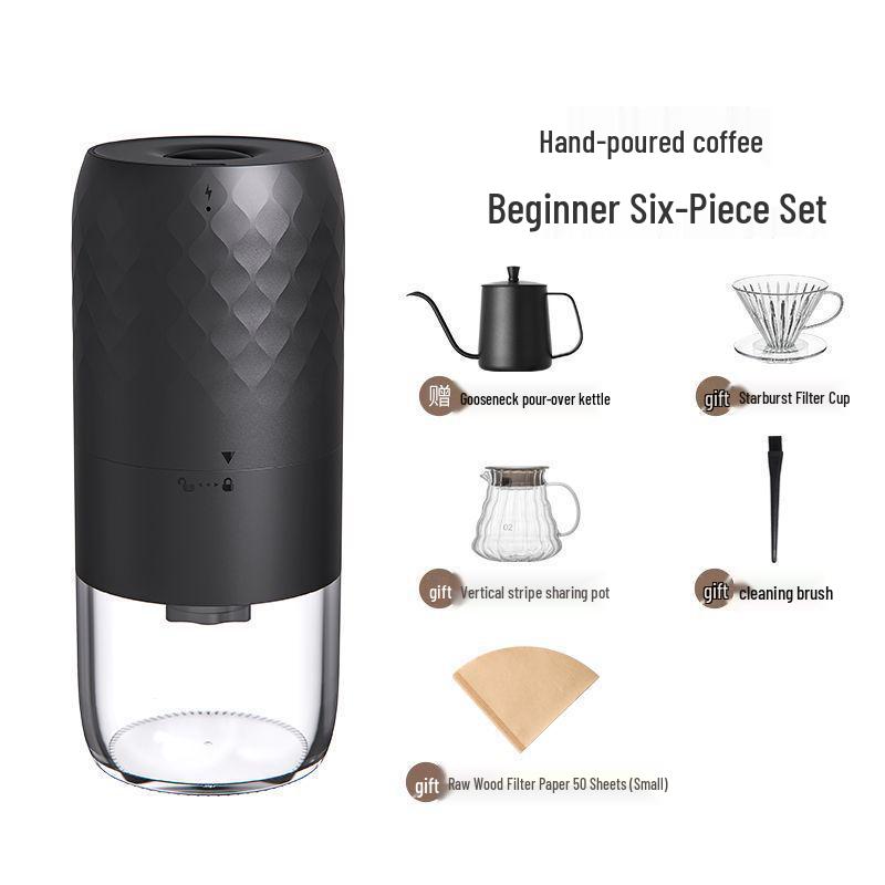 Portable Electric & Manual Coffee Bean Grinder - Compact Household Hand-Cranked & Automatic Grinding Machine