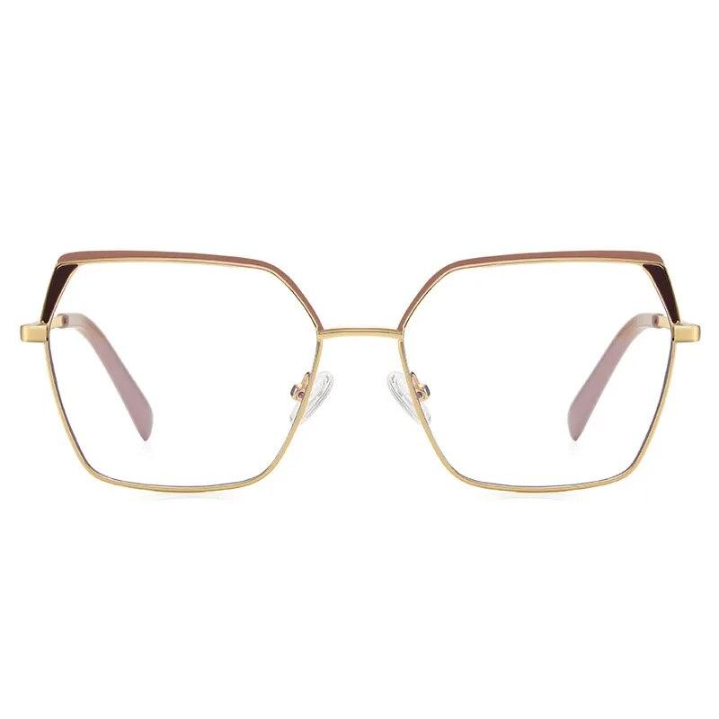 New Personality Anti-blue Light Glasses Square Frame Metal Ins Style Women's Flat Frame