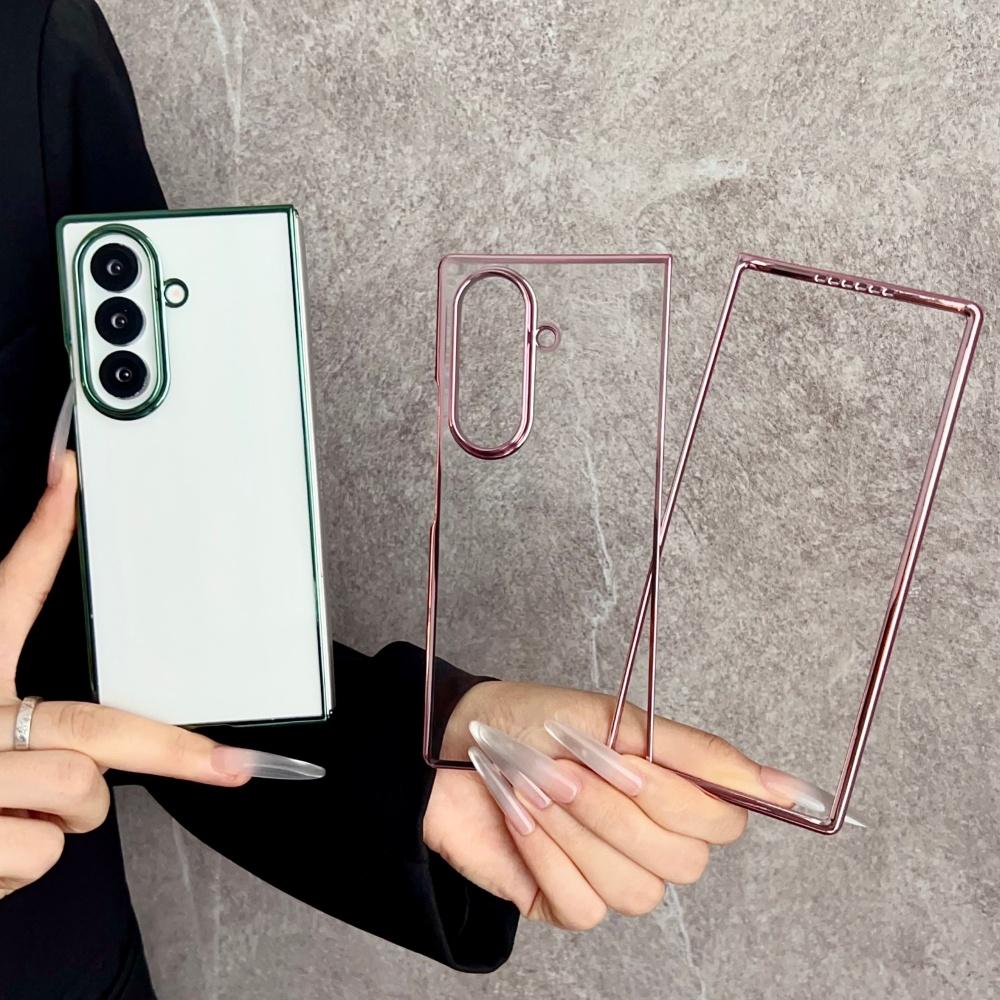 Plating Transparent Soft Silicone Case For Samsung Galaxy Z Fold 7 6 5 5G Ultra Thin Shockproof Protection Cover For Z Fold7