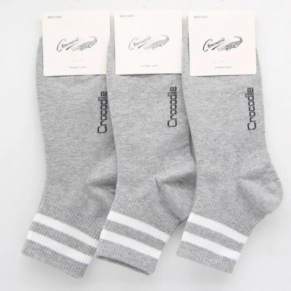 Men s Mid-calf Socks Gray Crocodile 3-Pair Set 3 pairs of gray