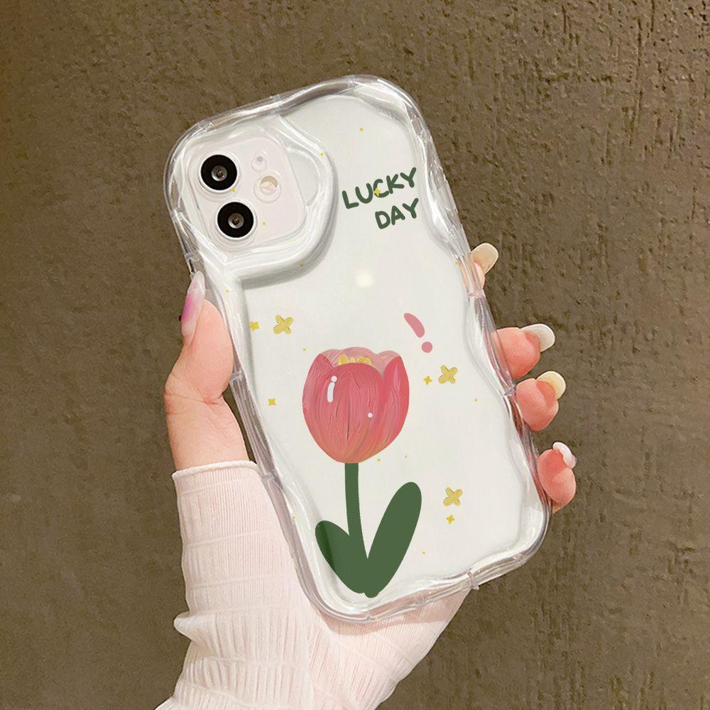 Lucky Tulip for iPhone17promax Mobile Phone Case Apple 16 Cream Wave 14/13 Soft Case 12