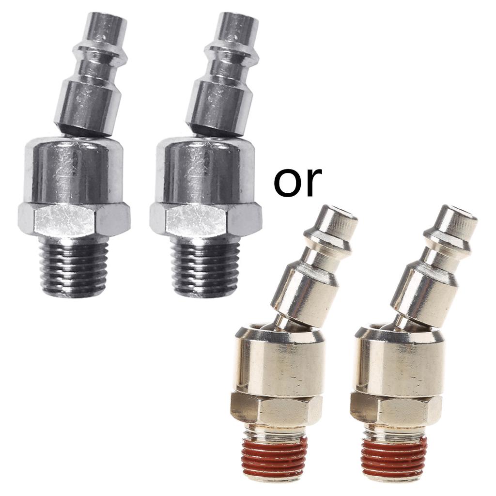 Industrial 1/4" NPT Male Thread Air Hose Fittings and Compressor Accessories Automotive-Steel Swivel Coupler Plug 2 Pack