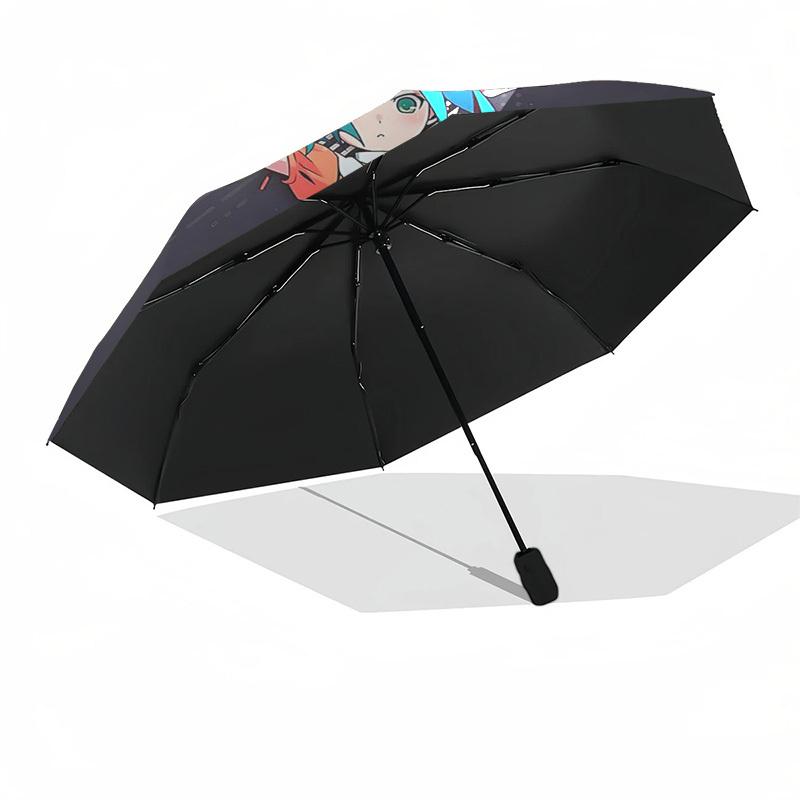 1pz Ombrello da Esterno con Design di Personaggio Anime - Apertura/Chiusura Automatica, Design Portatile a 3 Pieghe, Telaio in Ferro a 8 Stecche - Regalo Perfetto per i Fan, T