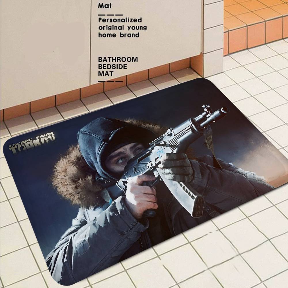Game Escape From T-Tarkov Bathroom Mat Non-Slip Laundry Room Mat Laundry Decor Balcony Child Living Room Toilet Rug