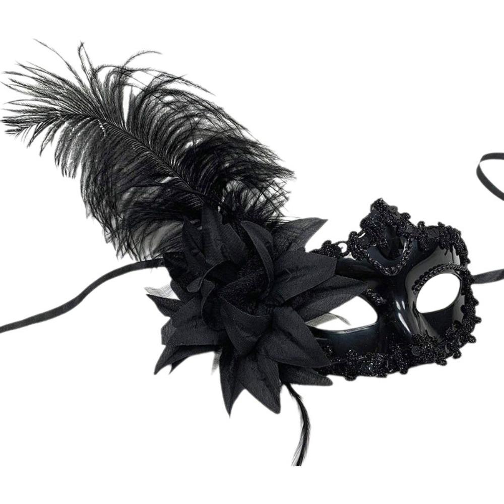 Rhinestone Decoration Masquerade Mask Feather Party Mask Venetian Mask  Dance Party