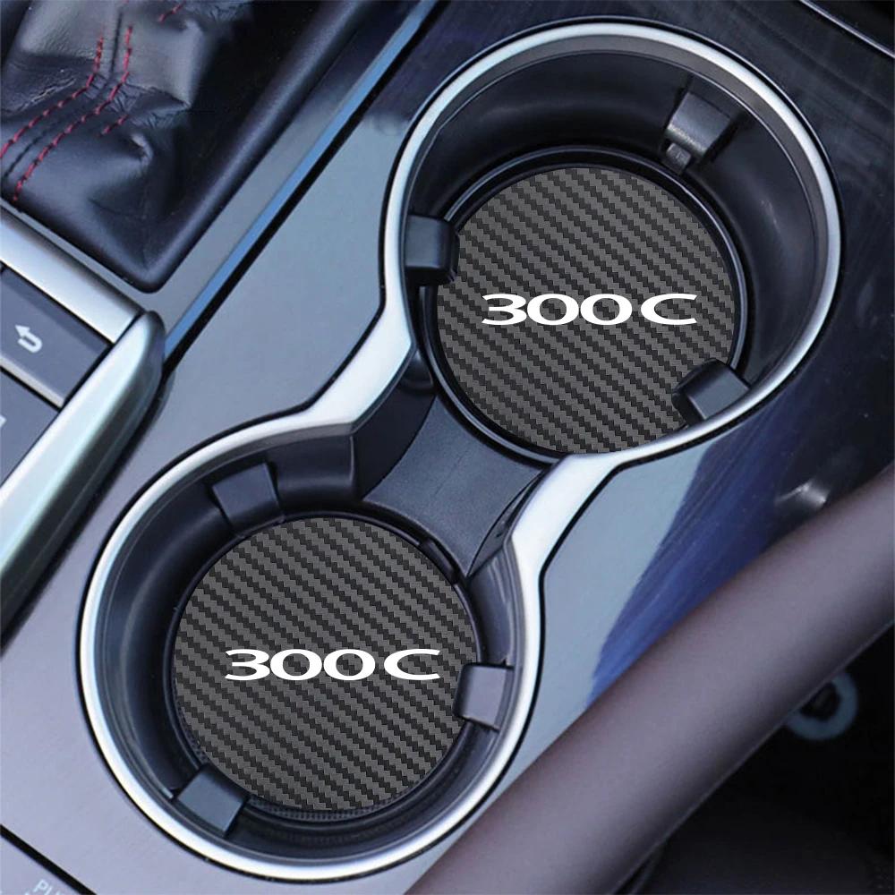 2PCS Car Cup Slot Non-Slip Mat Auto Accessories For Chrysler 300C 300  PT Cruiser Voyager Sebring Pacifica 2004 Crossfire 200