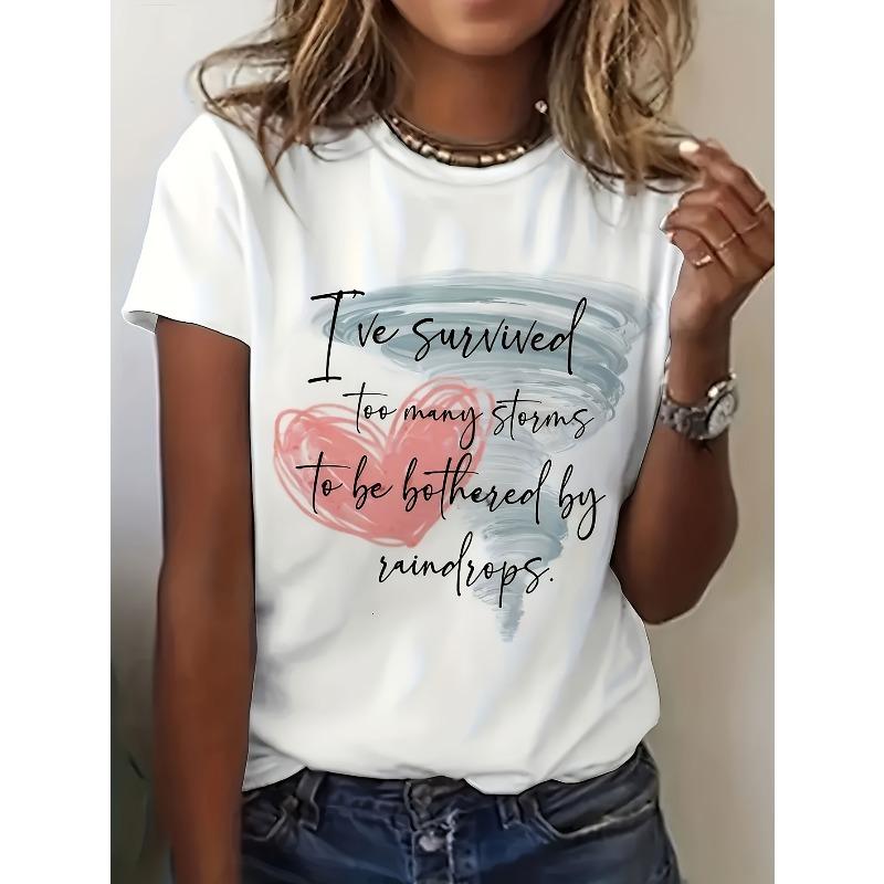 

European size Women S Casual Patterned Printed T-Shirt with Short Sleeves, Round Neck 4XL