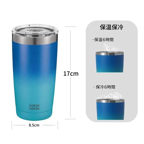 BOTTLE BOTTLE Tumbler with Lid, Spill-Resistant, 600ml Large Capacity Water Bottle, Double-Walled Stainless Steel Coffee Bottle, Vacuum Insulated, Kee