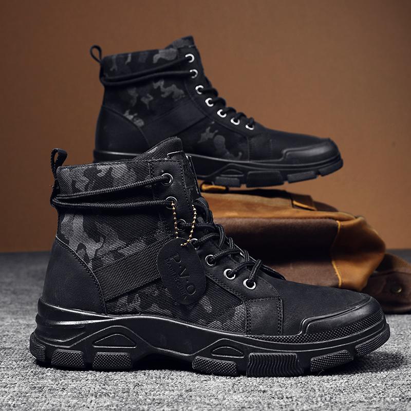 High Top Mens Boots Autumn Winter Men's Shoes Work Safety Sneakers Winter Outdoor Casual Sports Sneakers Male Ankle Boots