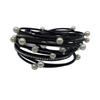 Women's Fashion Rhinestone Leopard Print Multi-Layer Magnetic PU Leather Bracelet