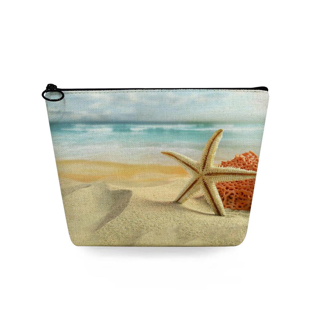 Women Beach conch Print Cosmetic Bag Toiletries Organize Travel Storage Case 6728 KTB