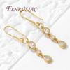 18K Gold Plated Brass with Zircon Charms For Jewelry Making,Long Pendants Charm For Necklaces Accessories,Earrings Findings