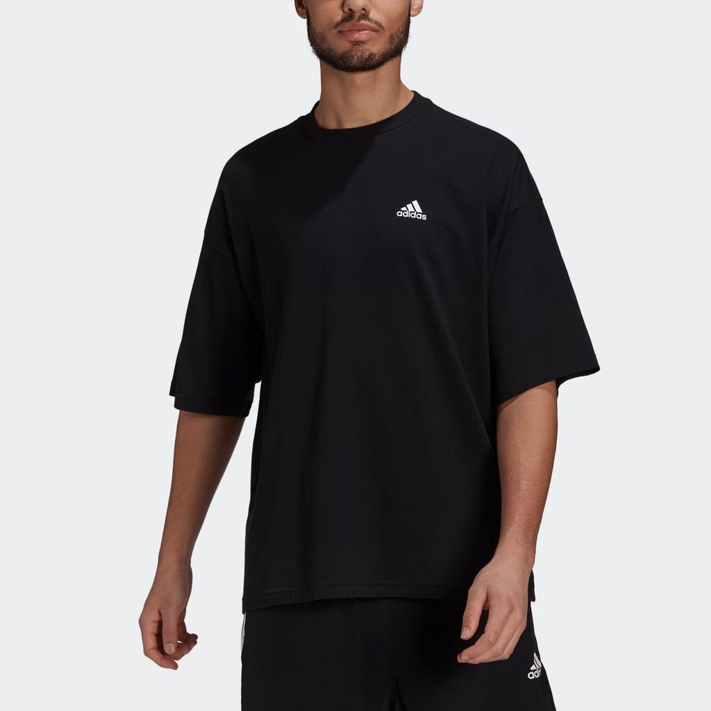 adidas T Shirts Men's Black Crew Neck Moderate Straight Fit H61130