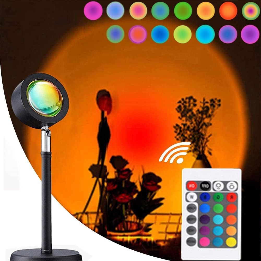 

GreenGee Sunset Light, Rainbow Sunset Light, Projector Light, Transforms Sunsets into 16 Different Lighting Effects, Nighttime Ambience Light,