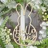 20pcs Wooden Hello Spring Wreath Sign Easter Bunny Garland Wedding Party Decoration DIY Hanging Ornaments