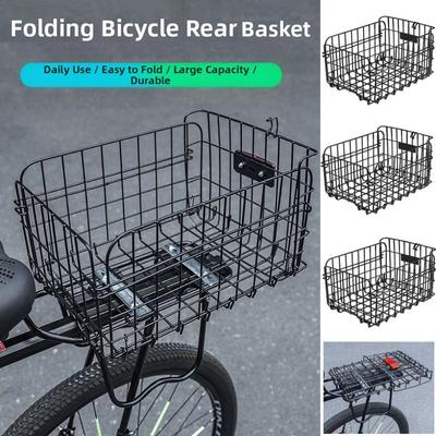 Durable Foldable Bicycle Rear Basket Cycling Carrying Backpack  Children's Folding Bike Accessories