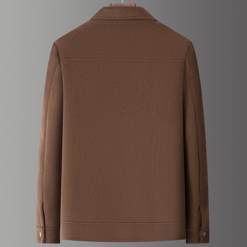 Double-sided woolen woolen coat men's removable down lining jacket winter thickened business casual short lapel