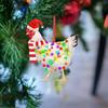 KX4B Christmas Scarf Chicken Holiday Decoration Wooden Pendant 5Pcs for Xmas Tree