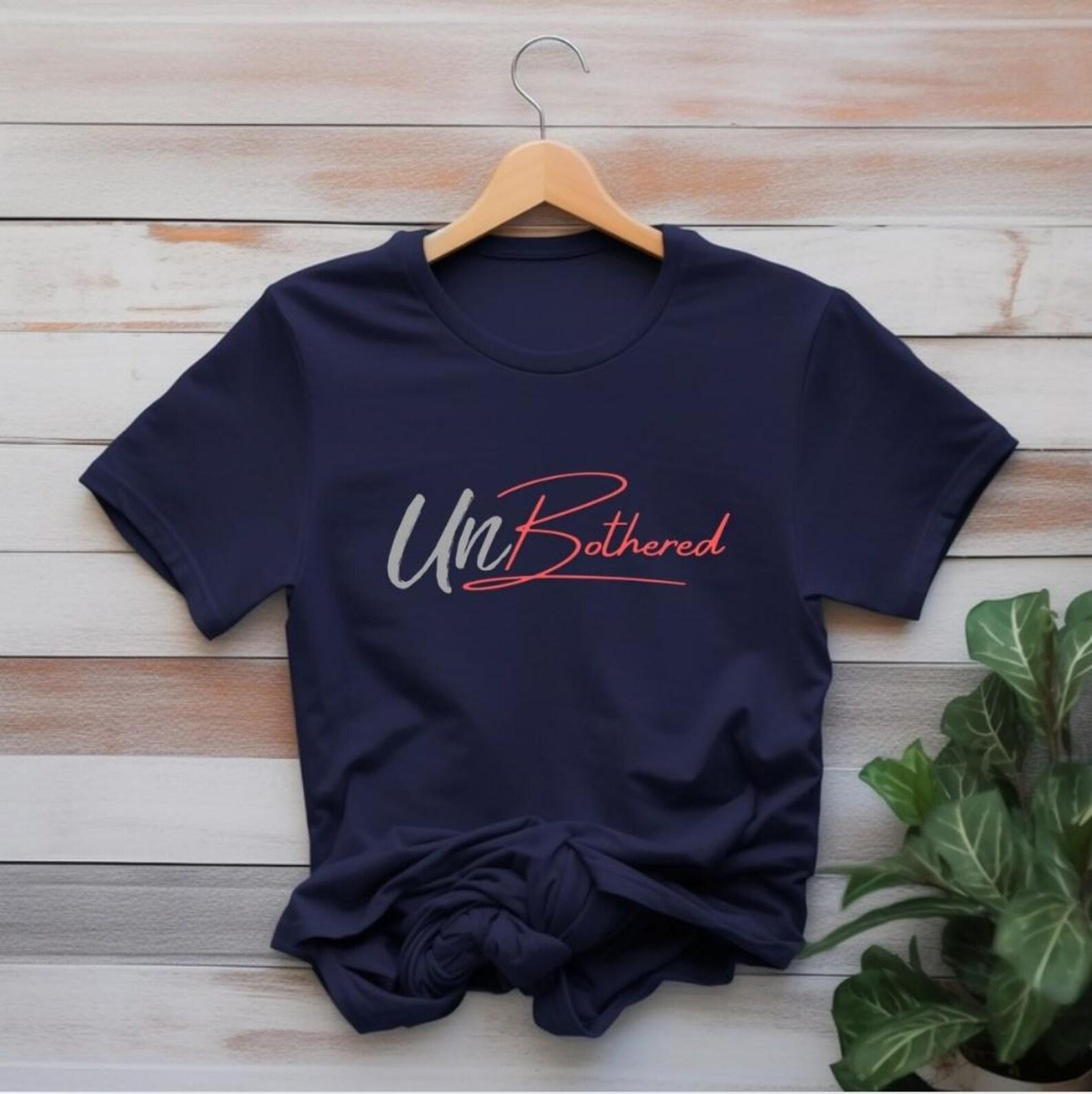 Unbothered Script Tee | Minimal Slang Typography Women’s Casual Softstyle T-Shirt for Summer & Everyday Wear M