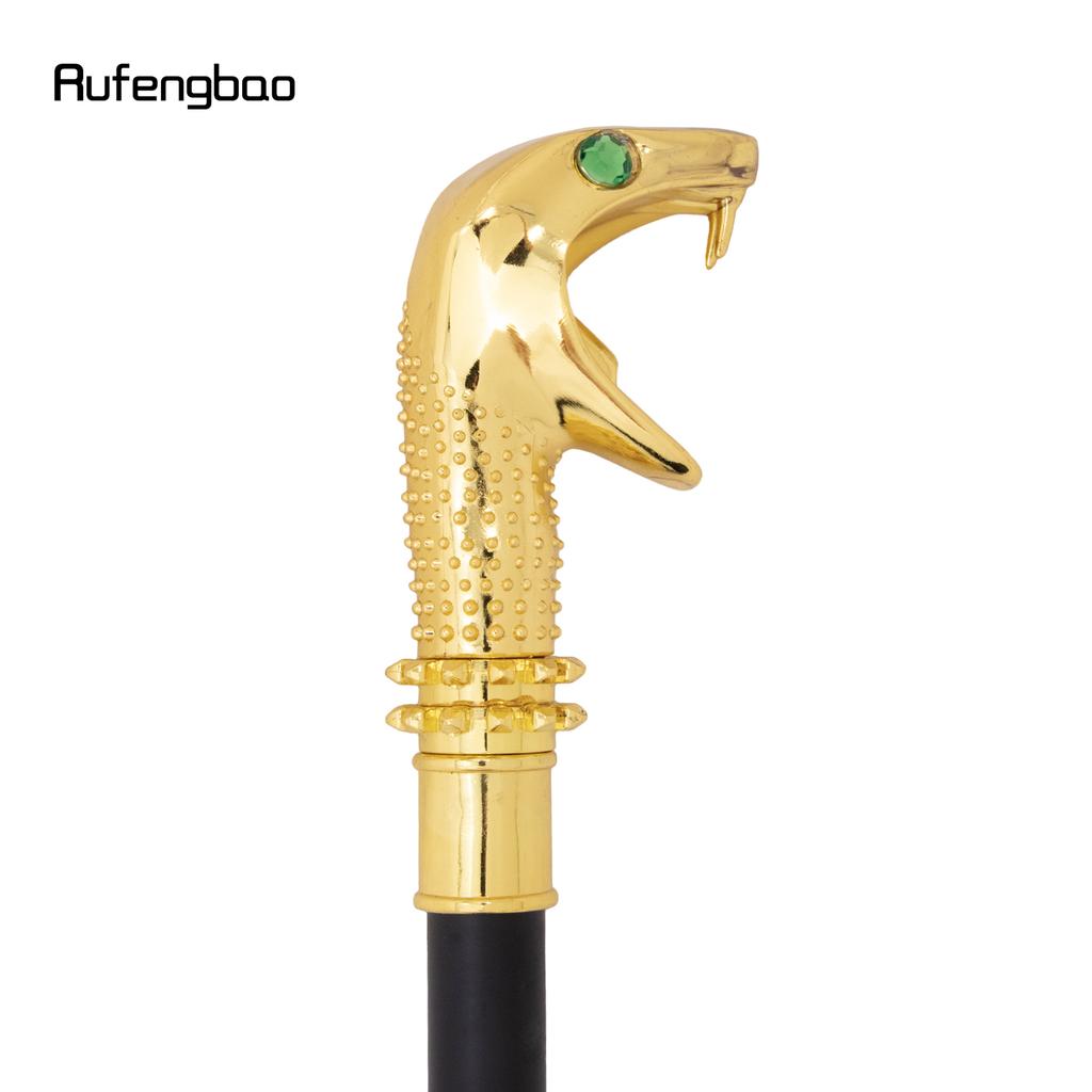 Golden Luxury Snake Cobra Green Eyes Fashion Stick Party Decorative Walking Cane Knob Walking Stick 92cm Performance Stage Cane