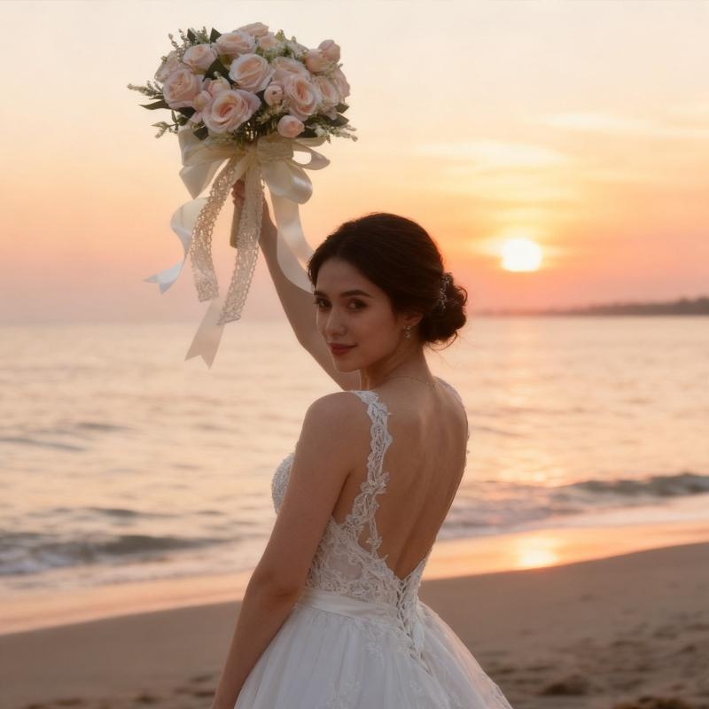 Life Like Artificial Flower Bridal Bouquet For Wedding Photography Silk Flower Arrangement Ceremony Bride Accessory