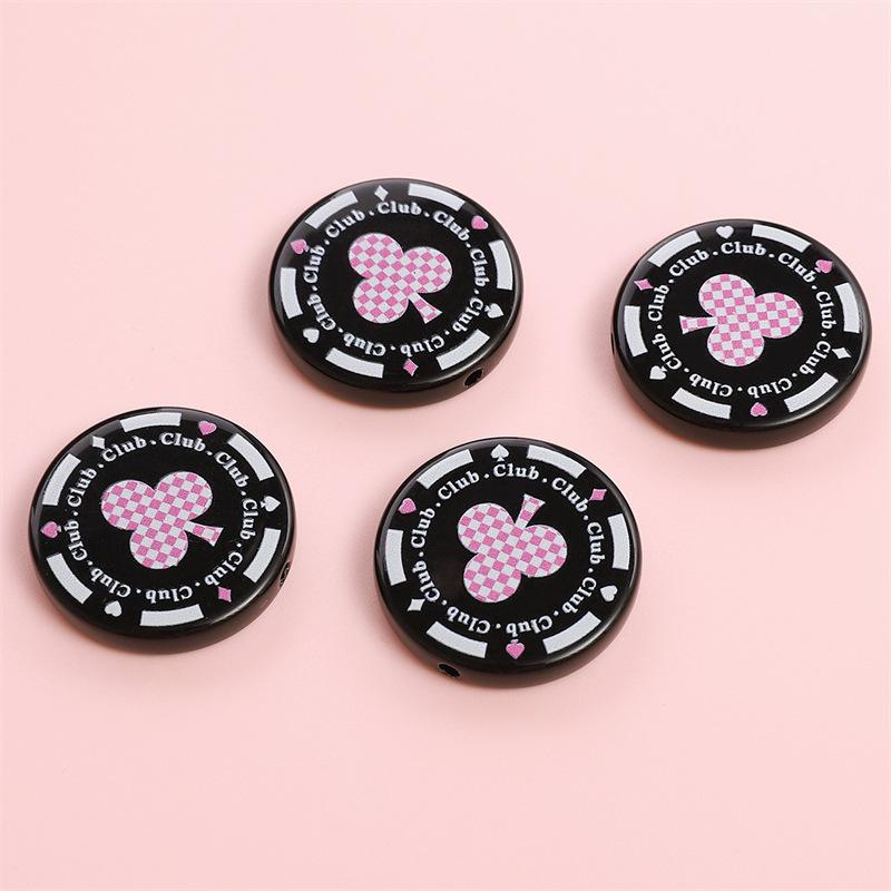 Handmade Bracelet Beads Acrylic Printed Beads Cartoon Beads Handmade Diy Bracelet Loose Beads Bracelet Pendant Graffiti Beads Jewelry Accessories